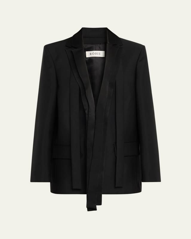 Deconstructed Satin Lapel Jacket